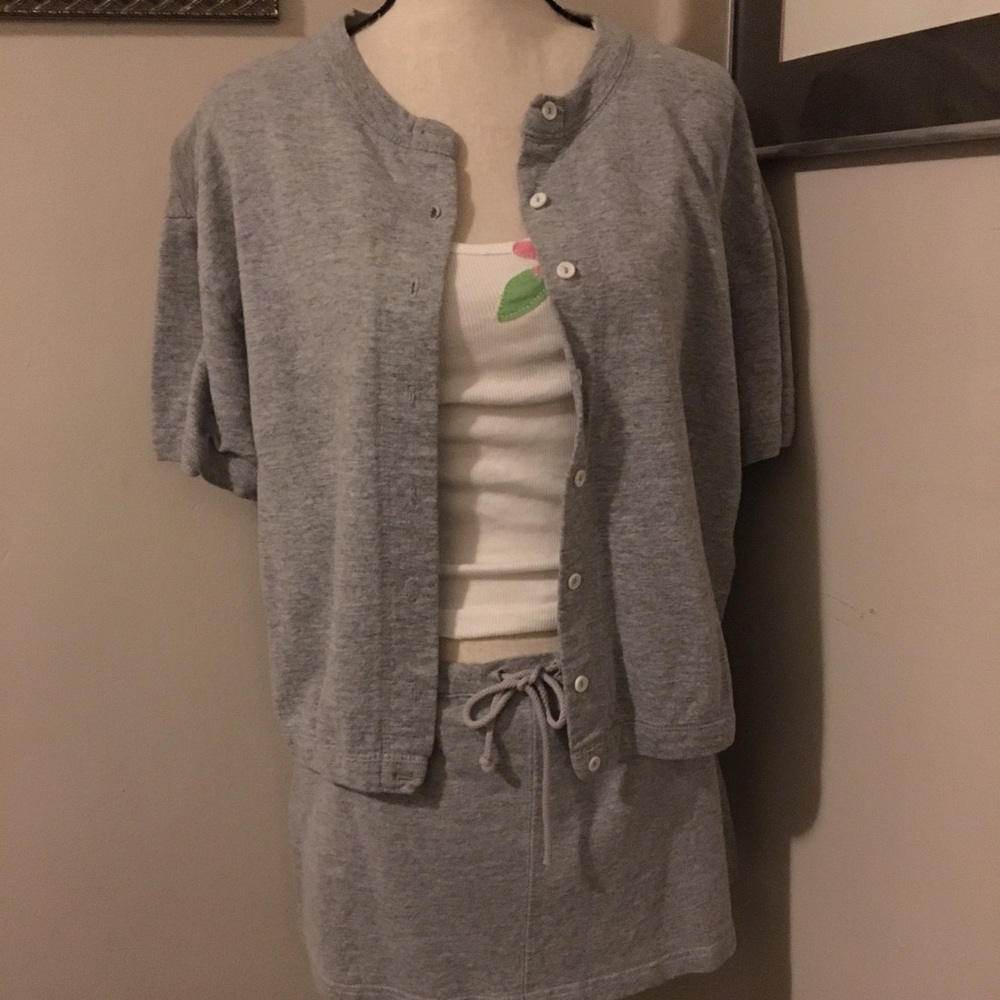 Cute Gray Mini Skirt and Jacket.
